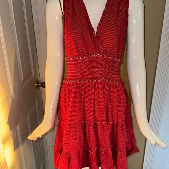 Max studio red tried v neck sundress - Picture 2 of 7